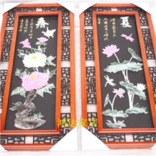 厂家直销梅兰竹菊四件套树脂画框仿古玉雕画花角框相框