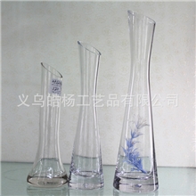 【皓杨】单只玻璃花瓶小花瓶独特透明花瓶玻璃花瓶新款上市