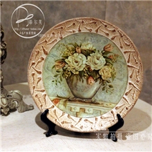 厂家直销陶瓷欧式彩绘摆盘家居装饰摆件创意礼品