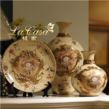 欧式花瓶装饰品/陶瓷花瓶工艺品摆件家居装饰礼品3件套P4