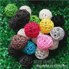 大量供应纯手工编制藤球装饰球3-15厘米彩色球柳球花球(图)