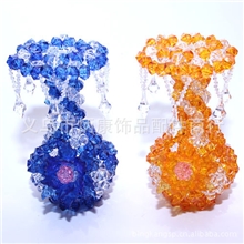 幻彩珠光欧式花瓶客厅花器摆件客厅装饰品花瓶亚克力珠手工编