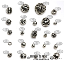 鹏塬DIY饰品藏银配件散珠串珠材料批发豆蔻古银苗银圆珠隔珠