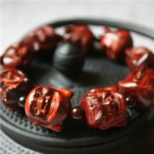 印度小叶紫檀红木雕刻十八罗汉手串珠201815123.02.52.0