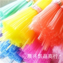 幸运星塑料管吸管星星条36cm30根一束价格礼品批发中粗