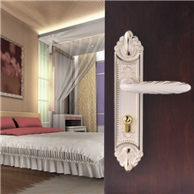 多弗奢华复古实木门房门锁卧室门锁把手锁执手门锁象牙白