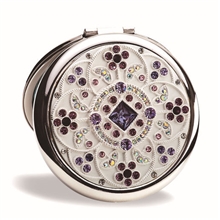 化妆镜双面折叠台式镜子批发金属镶钻高档厂家S9138