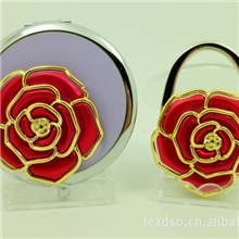厂家直销玫瑰花镜子+挂包器套装，精美使用,物美价廉