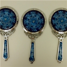 供应高贵宝石蓝手拿镜子客人定做产品欢迎来样来图定制