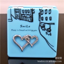 供应女士口袋镜2013年时尚方形化妆镜青春时尚双面化妆镜子