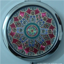 供应超低价双面化妆镜欧版彩绘镜金属小镜子