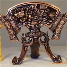 精美紫铜圆雕工艺品马到成功花开富贵节节高升桌面小屏风摆件