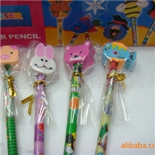 韩国文具、可爱卡通的橡皮彩色铅笔混批