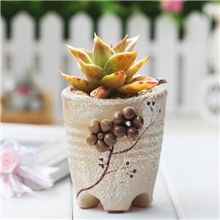 爱家惠儿韩式手工花盆多肉花盆陶瓷浮雕超萌