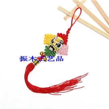 小四季平安中国结民间工艺品泥脸挂件脸谱中国结吊穗