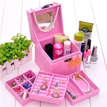 开馨宝饰品收纳盒三层礼品高档饰品盒欧式复古公主首饰收纳盒