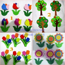 幼儿园贴饰墙贴装饰贴花幼儿园墙面装饰花装饰贴纸泡沫花