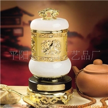 供应玉石茶叶罐阿富汗玉玉堂富贵茶叶罐专业生产各种茶叶罐