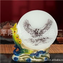供应珐琅摆件珐琅大展鸿图盘子