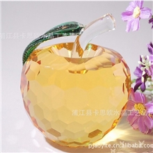 供应【新款时尚】精美刻面水晶苹果水晶情侣礼品/水晶摆件