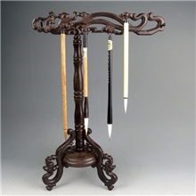 三角龙凤毛笔架鸡翅木笔挂红木文房四宝厂家批发