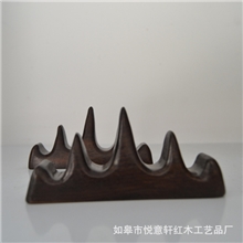 黑梓木笔搁厂家批发红木毛笔架五指山文房用品