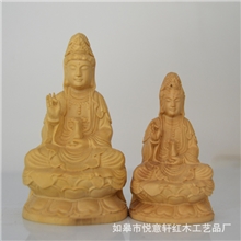 黄杨木雕刻观音菩萨佛像汽车摆件汽车内饰品红木小工艺品