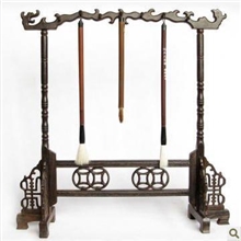 批发红木笔架寿字笔架鸡翅木三脚笔挂笔搁龙凤毛笔架厂家直销