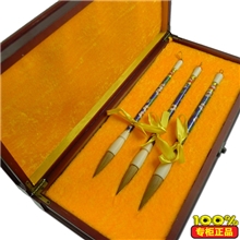 【厂家直销】高档景泰蓝套装礼品笔湖州专业毛笔供应文房四宝