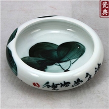 供应陶瓷鱼缸水浅手绘荷韵笔洗乌龟缸水仙盆碗莲盆