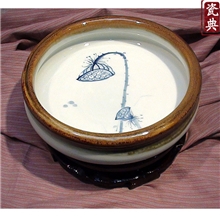 景德镇手绘茶洗笔洗小鱼缸水仙多肉碗莲花盆水培植物盆栽