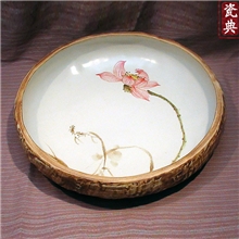 景德镇陶瓷水仙花盆仿石花盆植物盆栽笔洗水浅小鱼缸手绘