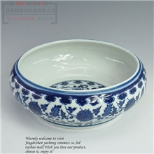 景德镇陶瓷器仿古40件《大清乾隆年制》青花缠枝莲仿古文房笔洗