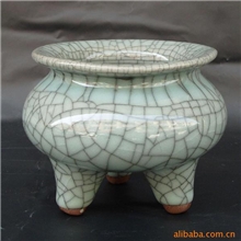 带心！景德镇陶瓷佛具裂纹香炉熏香瓷器工艺品