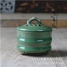 龙泉青瓷香炉仿古柴窑直筒陶瓷紫砂香薰炉香道用品厂家批发订购