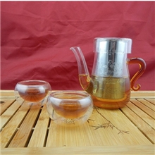 超厚耐热玻璃红茶泡不锈钢泡茶壶兰韵壶飘逸杯花草日式茶壶D-06