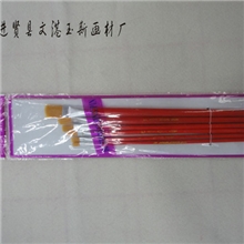 【厂家直销】6支红长杆尼龙毛画笔、美术画笔、现货供应来样定做