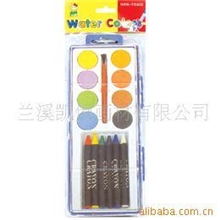 8色28mm水彩粉饼、卡通造型塑料盒半干水彩