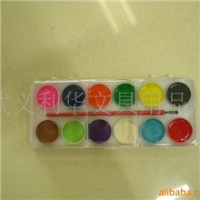 儿童美术用品厂家直销12色小方盒（透明白色）半干美术水彩可定制