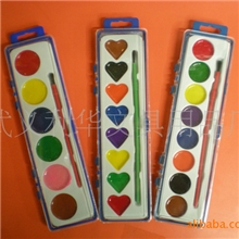 批发8色23MM单排盒装半干水彩美术颜料供应小方盒装半干水彩颜料