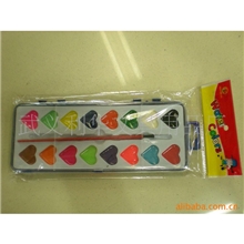 供应大方盒装16色心型半干水彩颜料优价批发半干盒装水彩颜料