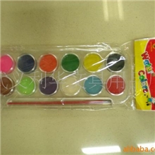 厂家直销供应优质产品12色透明底盒装半干水彩颜料