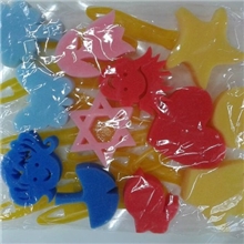 儿童绘画海绵刷海绵印章i海绵滚筒颜料印章12只装套装