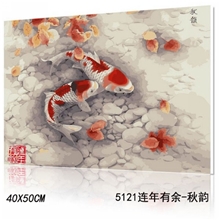 【厂家直供】diy手绘数字油画代理加盟贴牌装饰画40x50秋韵