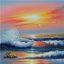 现货油画20x25cm供应批发特惠沙滩海浪油画
