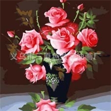 三原色/梦蕾diy数字油画招代理批发厂家直销40*50吾爱。花草