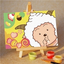 三原色/梦蕾diy手绘数字油画厂家-直销-批发代理10*15懒羊羊