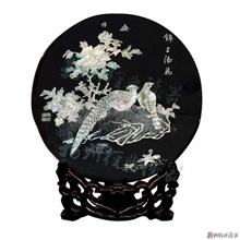 【漆器工艺品】平磨螺钿台屏《锦上添花》