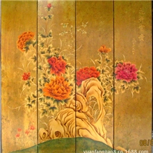 屏风会议厅屏风漆画屏风