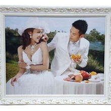 30寸白色油画框影楼相框婚纱照相框制作305白色价格含照片